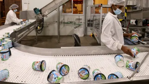 AFP Ben & Jerry's manufacturing line at factory in Beer Tuvia, Israel