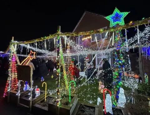 Jamie Niblock/BBC Stout family Christmas lights in 2023