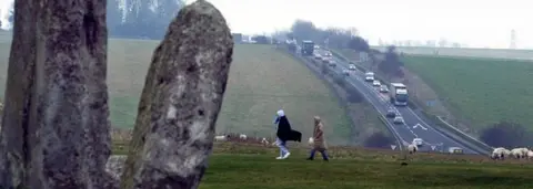 PA Media Traffic on the A303 near Stonehenge