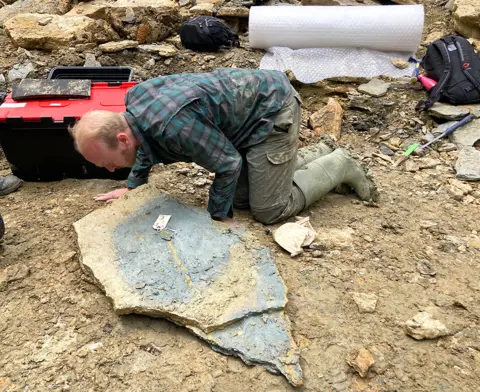 BBC Jeff inspects a slab