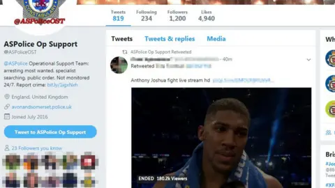 Twitter Tweet from Avon and Somerset Police's Operational Support Team