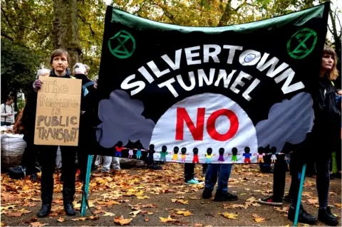 Getty Images Stop Silvertown Tunnel activists