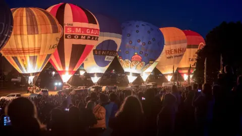 Getty Images Night glow at the balloon fiesta
