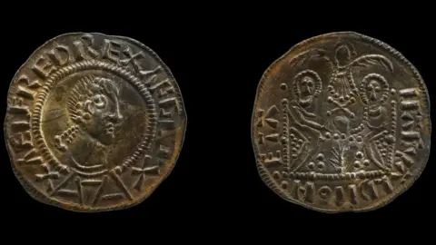 British Museum Coin reading 'Aelfred Rex Anglo'