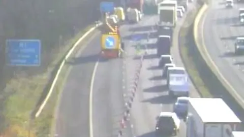 Highways England/Crown Copyright The incident on the M1 in South Yorkshire