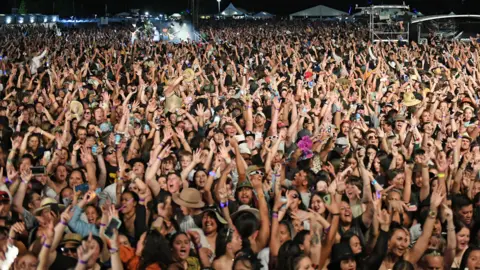 Getty Images 22,000 fans at the Hawkes Bay A&P Showgrounds on January 23, 2021 in Hastings, New Zealand
