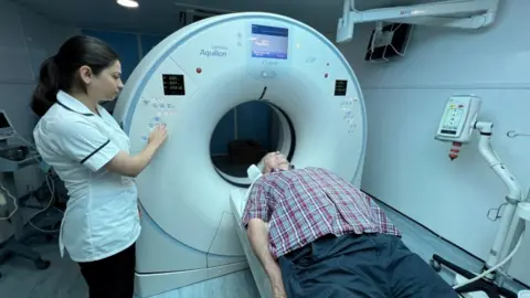 Steve Hubbard/BBC Scan in hospital