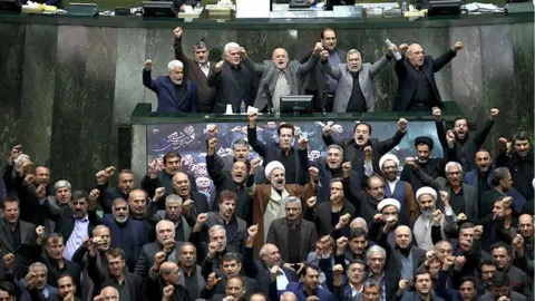 AFP Iranian MPs stand and chant 'death to America'