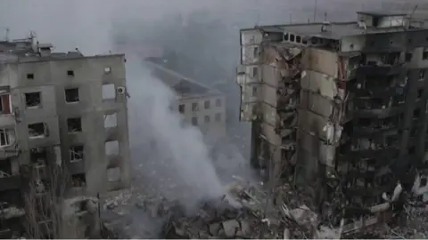 burned out block of flats