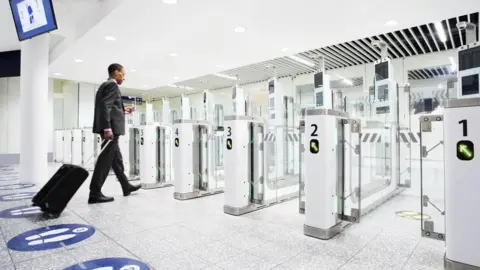 BRISTOL AIRPORT Check in gates at Bristol Airport