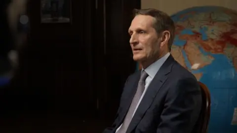 BBC Sergei Naryshkin, Director of Russia’s Foreign Intelligence Service speaks to Steve Rosenberg