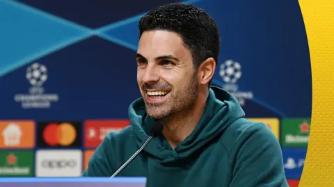 Arsenal boss Mikel Arteta speaks to the media