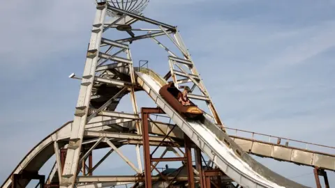 Alamy Log flume at Great Yarmouth Pleasure Beach in 2013