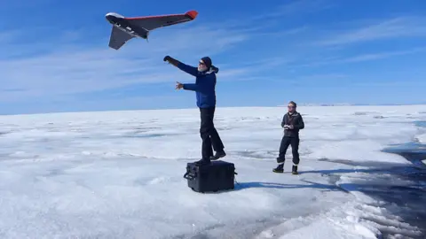 Tom Chudley SPRI Drone launch, Greenland