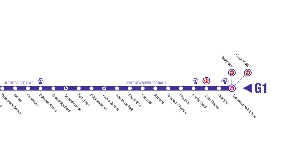 Translink Glider route map