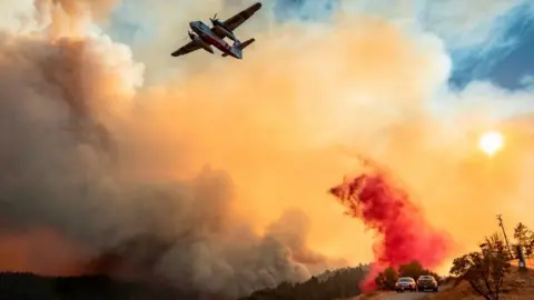 Getty Images Fire-fighters are working 72-hour shifts but say it is not enough to contain the blazes