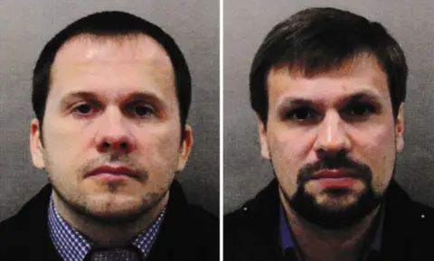 Metropolitan Police A composite picture showing Alexander Petrov and Ruslan Boshirov, two suspects in the Salisbury attack, images taken from the travel documents they used to enter the UK