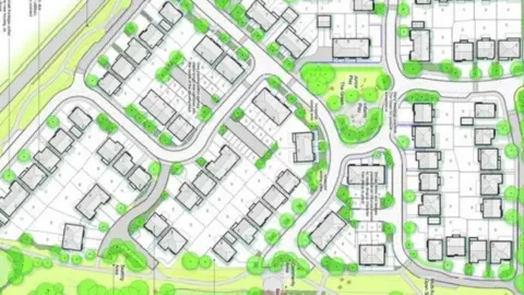 An artist impression of the layout of the estate