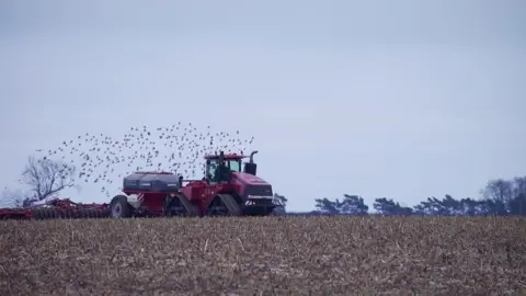 Tractor in field