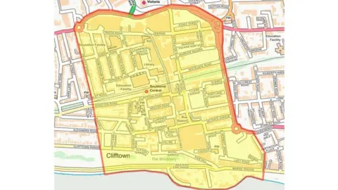 Essex Police Dispersal order map in Southend