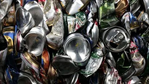 Getty Images Crushed cans