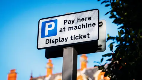 Getty Images Library image of a parking machine sign