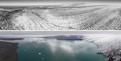 National Land Survey of Iceland/Kieran Baxter Breiðamerkurjökull 1989 and 2019