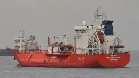 Getty Images An LPG tanker ship off the coast of Spain