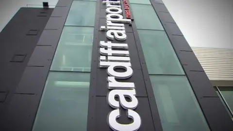 BBC Cardiff Airport sign