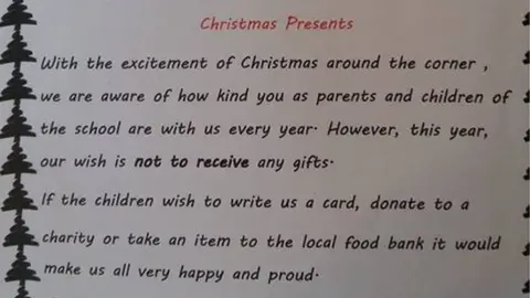 Ysgol Gymund Rhosybol Part of the note sent out by the school