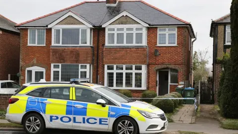 The crime scene at Aylesbury Road, Wendover