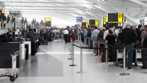 Getty Images Disruption at UK airport