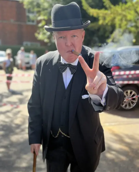 Woodhall Spa 1940s Festival 2022 Winston Churchill impersonator Steve McTigue