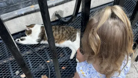 Alex Robins Lexi with Larry the cat at 10 Downing Street