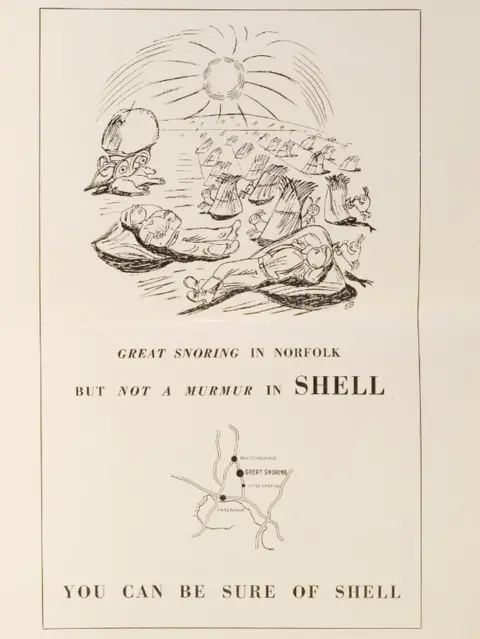 The Edward Bawden Estate Edward Bawden (1903—1989) Press advertisement for Shell: Great Snoring in Norfolk but not a murmur in Shell, c.1932, print