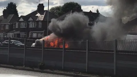 Georgina Gale Car on fire