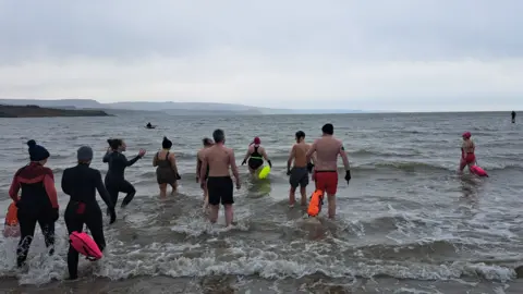 BBC Swimmers at Brown's Bay in County Antrim