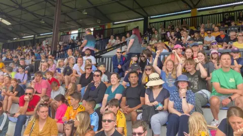 Tom Williams/BBC Cambridge United fans at Abbey Stadium grandstand