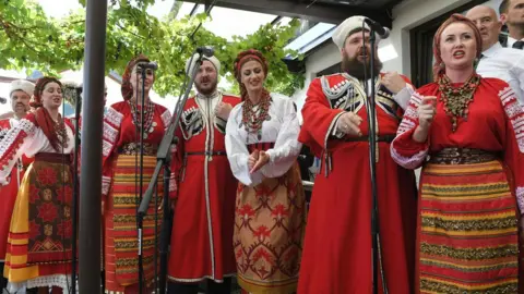 AFP Don Cossack choir performs for the guests at the wedding - 18 August