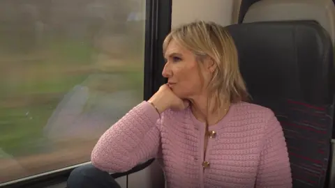 Good Broadcast Jo Whiley on a train