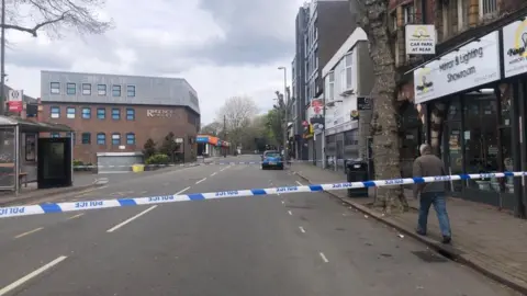 BBC Police cordon at the scene