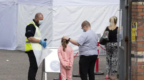 Getty Images A testing centre in Porth, Rhondda Cynon Taf