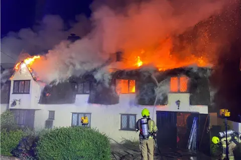 Essex Fire and Rescue Service Fire at a property in Cressing Road, Braintree