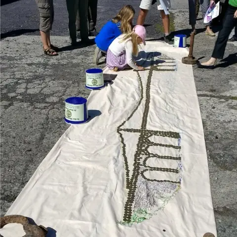 Joanna Robertson Bridge image made out of £1 coins