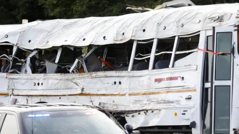 Damaged bus involved in fatal Florida crash
