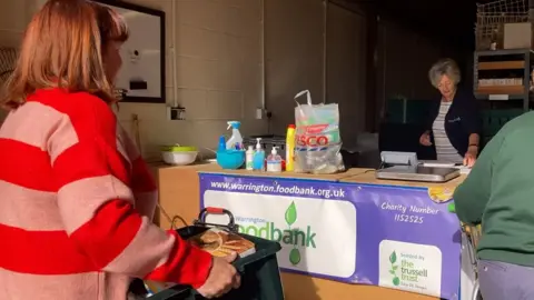 BBC People using Warrington Food Bank