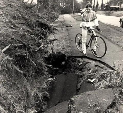 PA Hole left by uprooted tree in Maidstone