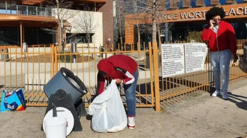 Homeless person called Daniella using the machine in Texas