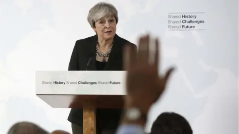 AFP Theresa May answers questions after her speech in Florence, Italy