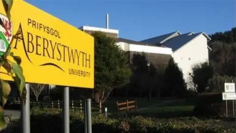 BBC Aberystwyth University sign